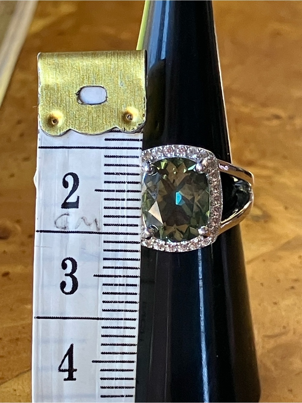 Genuine Green Labradorite Sterling Silver Ring Size 6 - Picture 8 of 9